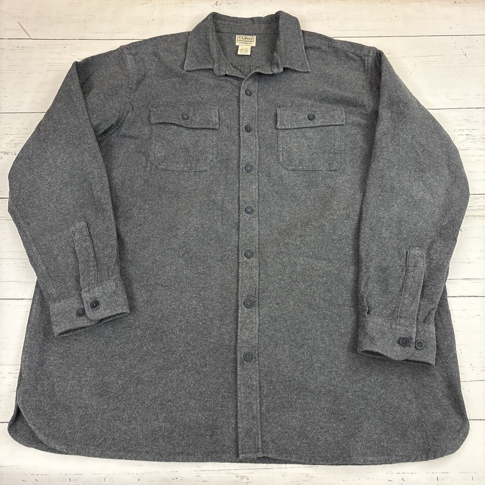 LL Bean Chamois Flannel Shirt Mens 2XLT Big & Tall